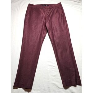 Liverpool Jeans Co Womens Size 6 Burgundy Black Animal Print Casual Button Zip